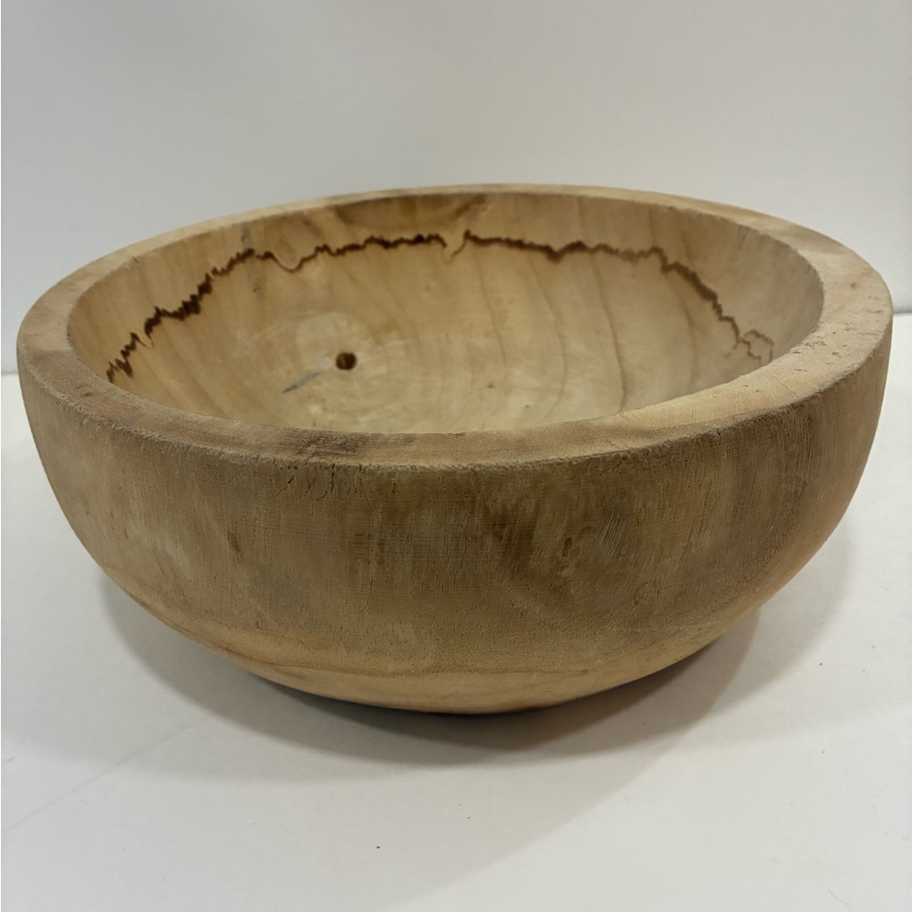 Threshold Studio Handcrafted Wooden Bowl With Natural Wood Imperfections 12”